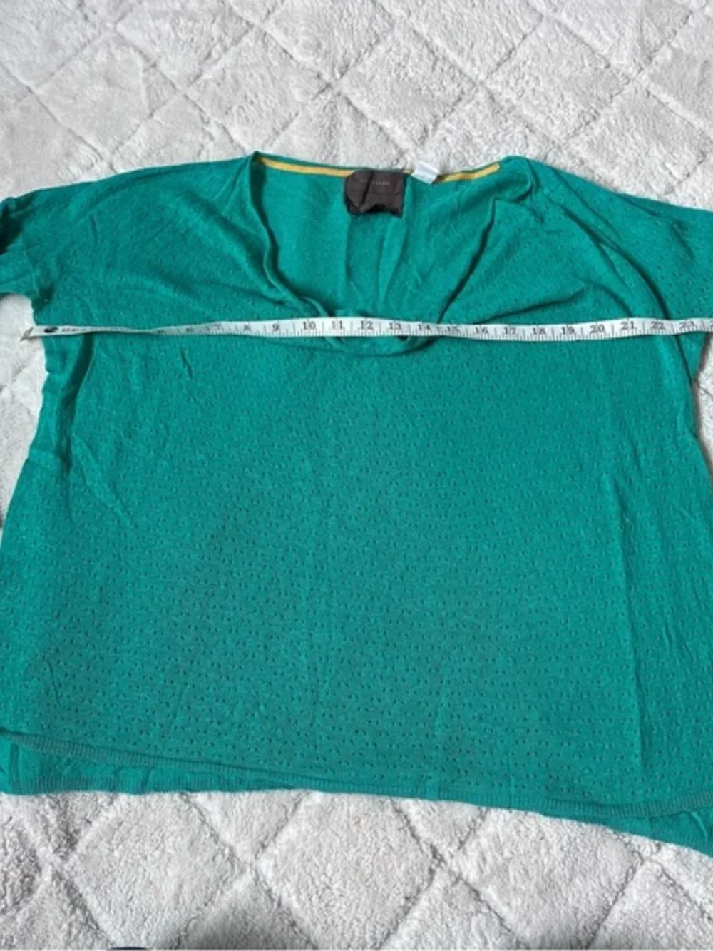 Anthropologie X Guinevere | Linen Blend Pointelle Top Drape Neck | Size Small